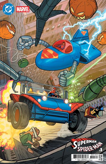 DC MARVEL SUPERMAN SPIDER-MAN #1 - CVR T - T EVAN DOC SHANER SUPERMOBILE & SPIDER-MOBILE CARD STOCK - (RELEASE: 3/25/26)