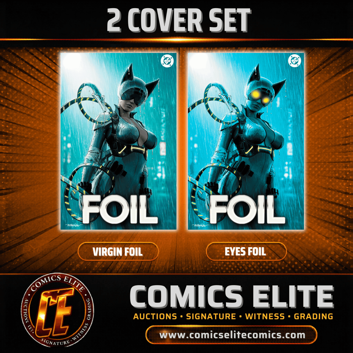 ABSOLUTE CATWOMAN #1 MAYHEW - VIRGIN FOIL - 2 COVER SET
