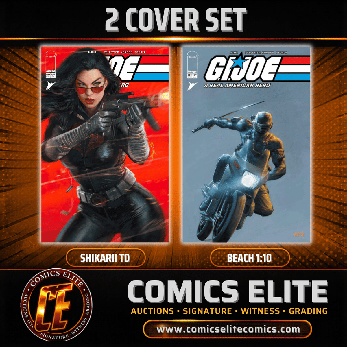 GI JOE ARAH #329 - SHIKARII TD & BEACH 1:10 - 2 COVER SET - (RELEASE: