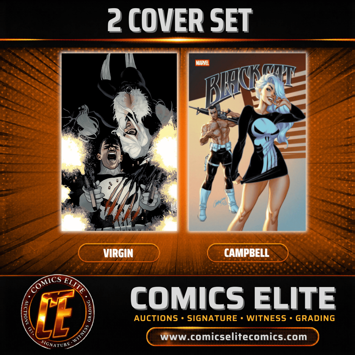 BLACK CAT #11 - ADAM HUGHES VIRGIN & CAMPBELL - 2 COVER SET (RELEASE: