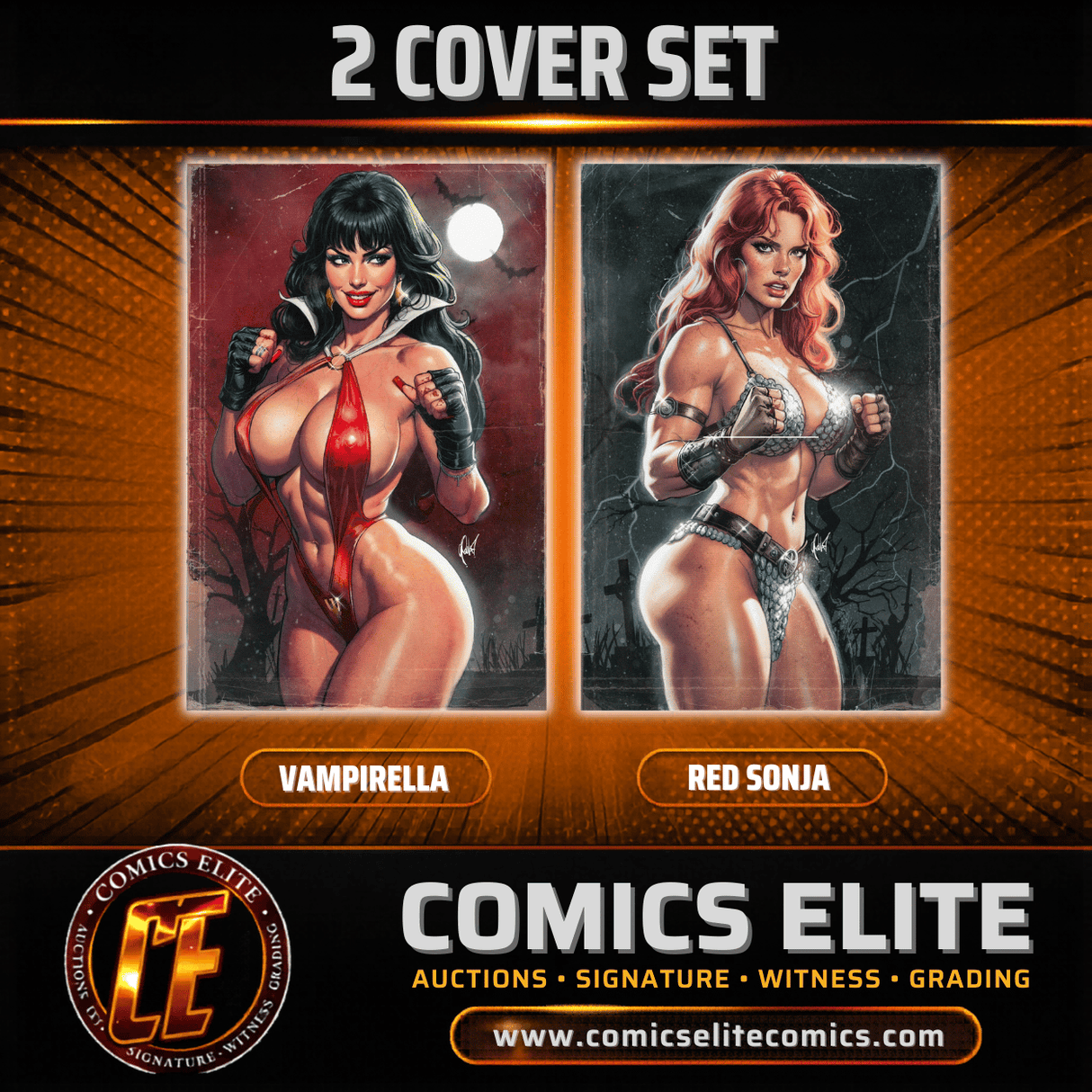 VAMPIRELLA #2 & RED SONJA #1 - CEDRIC POULAT - VIRGIN - 2 COVER SET - LTD 500