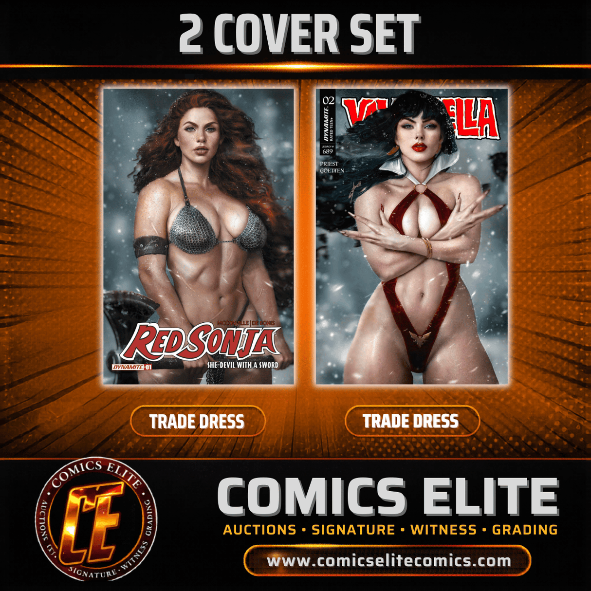 VAMPIRELLA #2 & RED SONJA #1 - SHIKARII - TRADE DRESS - 2 COVER SET