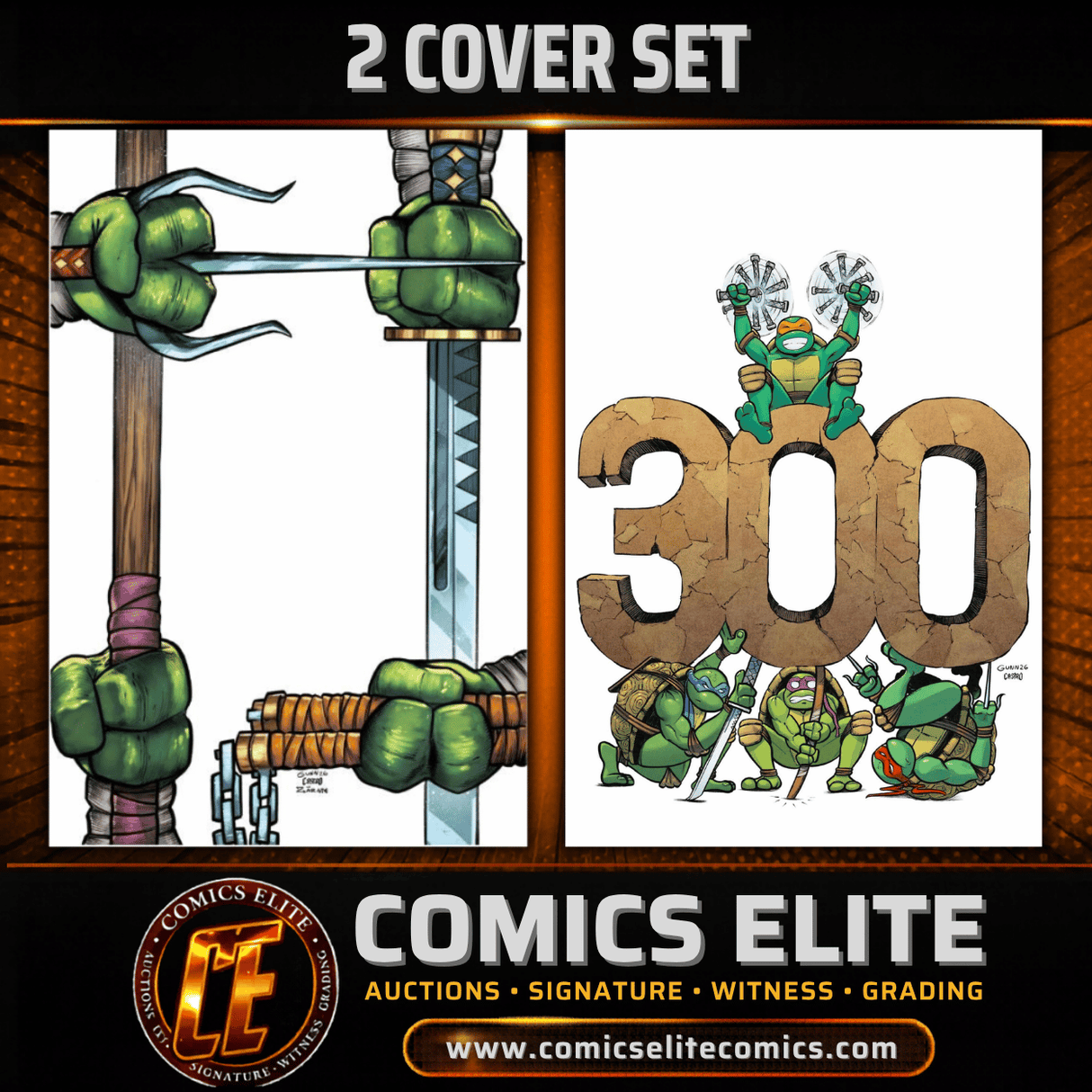 TMNT #20 - GARRETT GUNN - 300TH ISSUE - 2 COVER SET