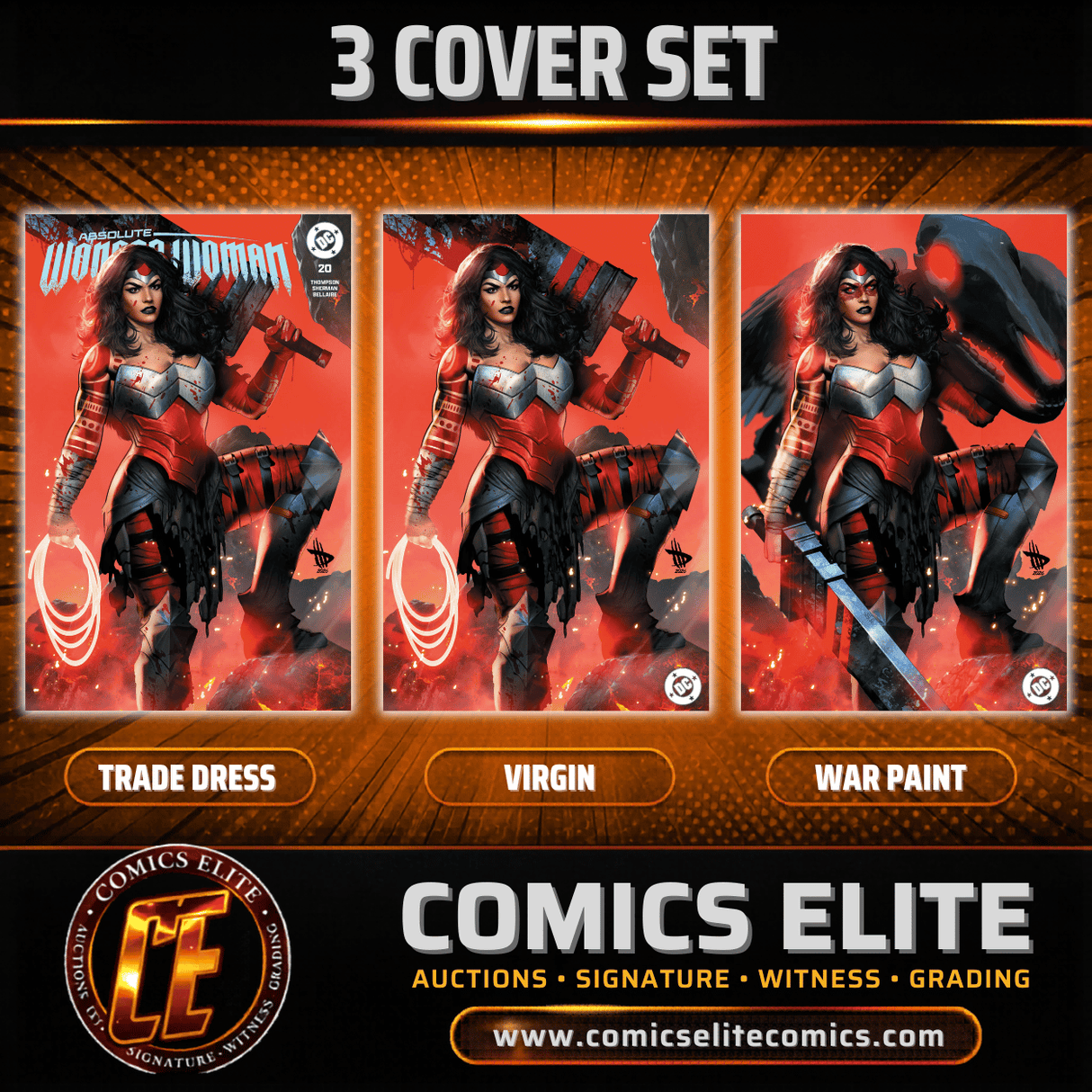 ABSOLUTE WONDER WOMAN #20 DAVE WILKINS - ALPHA - 3 COVER SET