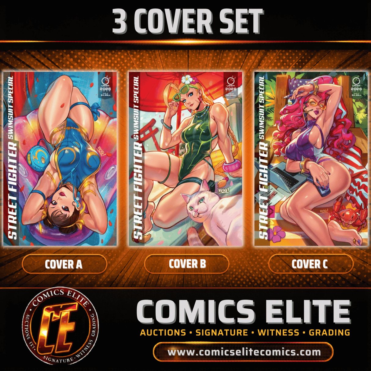 2026 STREET FIGHTER SWIMSUIT SPECIAL #1 - REIQ - 3 COVER SET (RELEASE: 7/22/26)