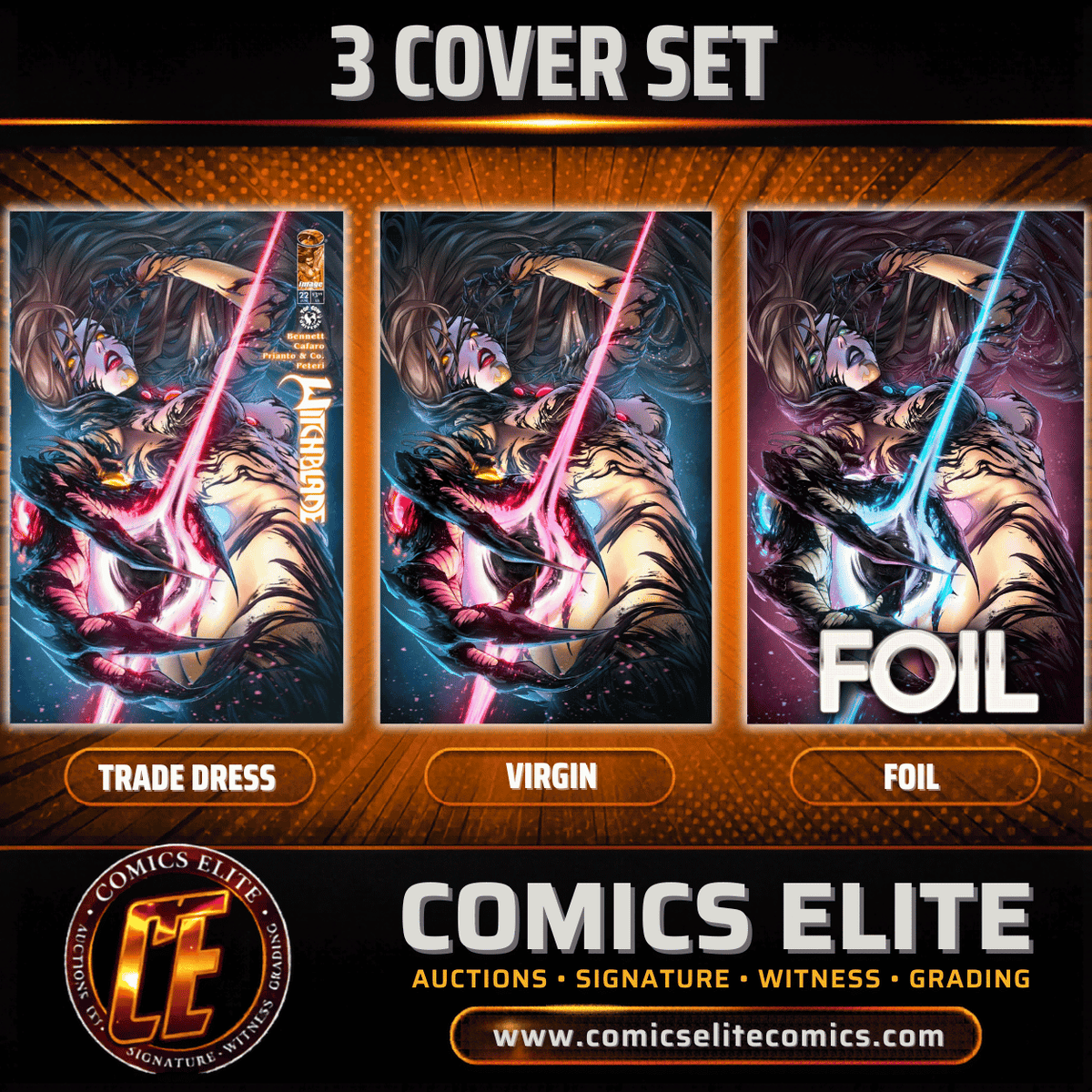 WITCHBLADE #22 DRAX GAL - 3 COVER SET - LTD 500