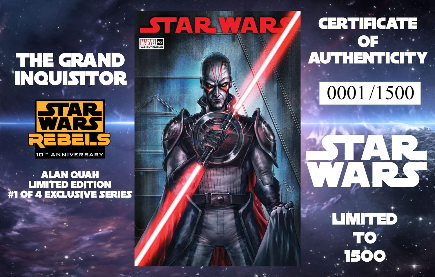STAR WARS #42 - QUAH REBELS 10TH ANN LIM EDITION - #1 OF 4 EXCLUSIVE SERIES