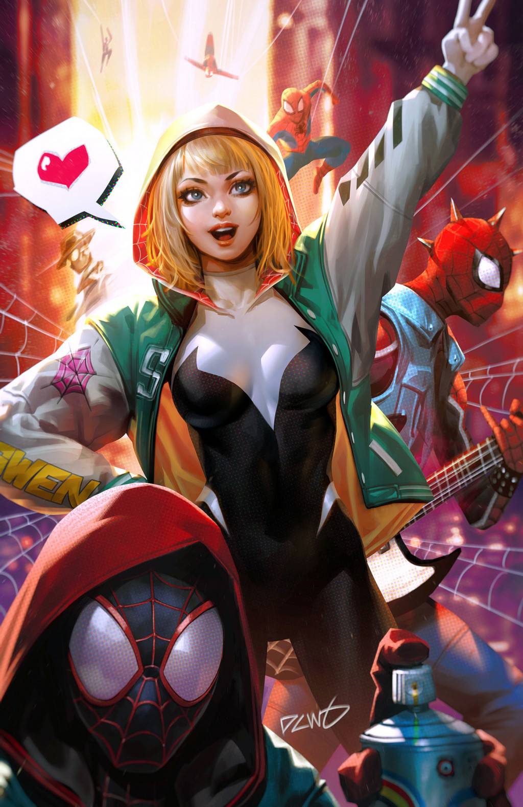 EDGE OF SPIDER-VERSE #1 - 1:100 RATIO INCV CHEW SPIDER-GWEN VIRGIN