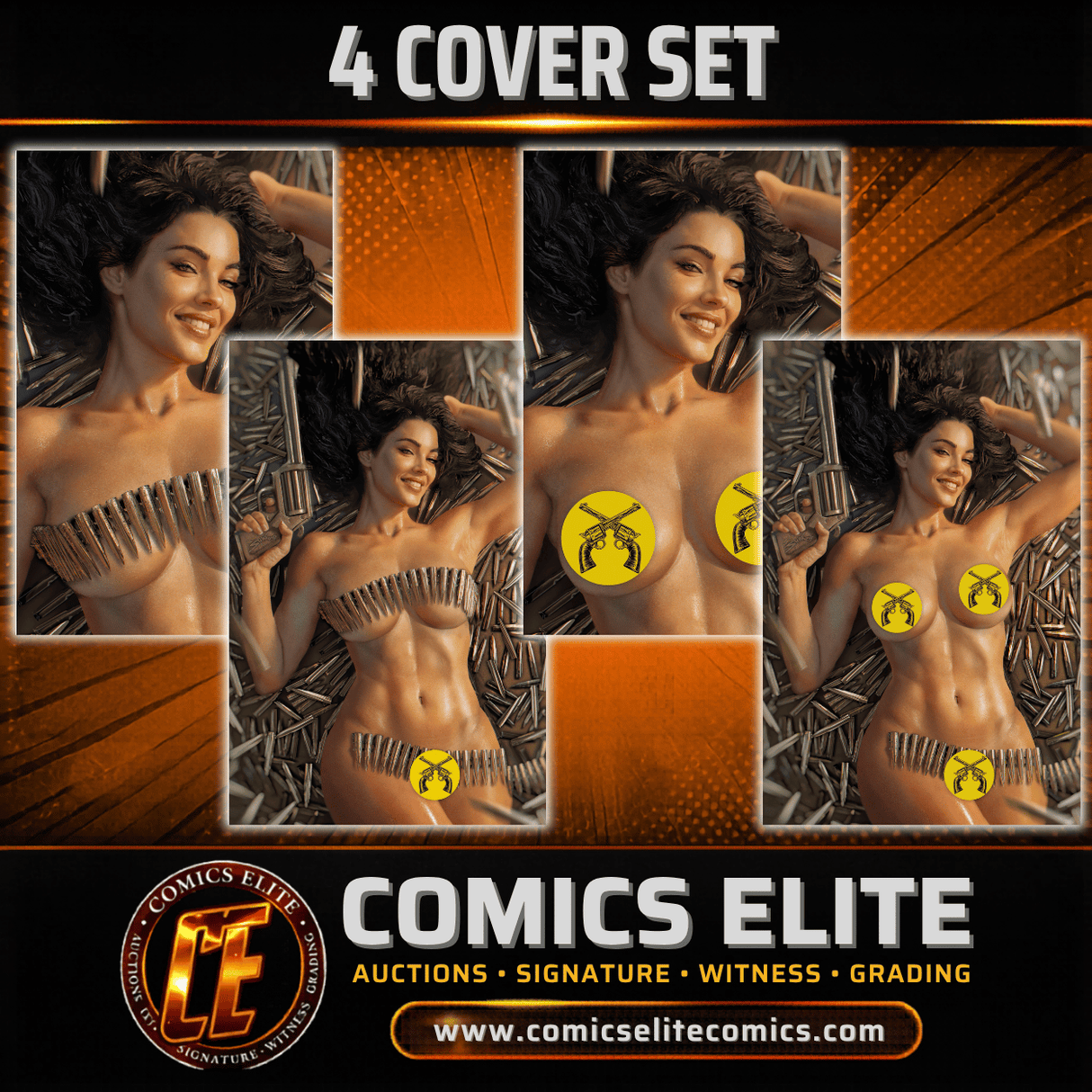 GUN HONEY DOUBLES DOWN #3 SHIKARII - UP CLOSE & FULL BODY - 4 COVER SET