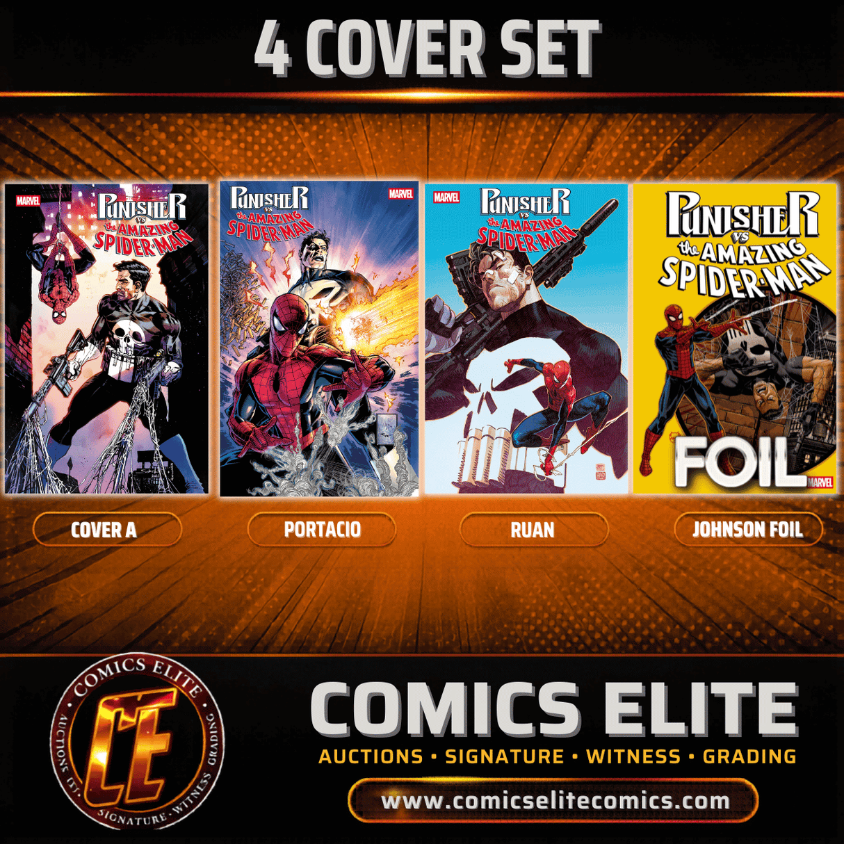 PUNISHER VS SPIDER-MAN #1 - 4 COVER SET (RELEASE: 7/15/26)