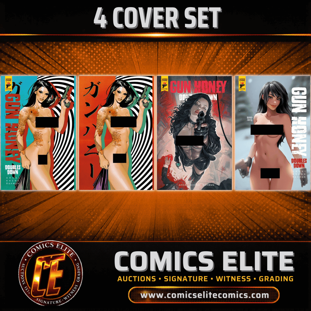 GUN HONEY DOUBLES DOWN #3 - NSFW - BAGGED - 4 COVER SET - (RELEASE: 8/19/26)