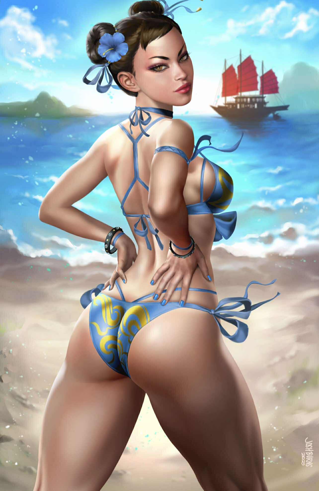 STREET FIGHTER & FRIENDS SWIMSUIT SPECIAL 2025 #1 BURNS - BEACH - LTD 500