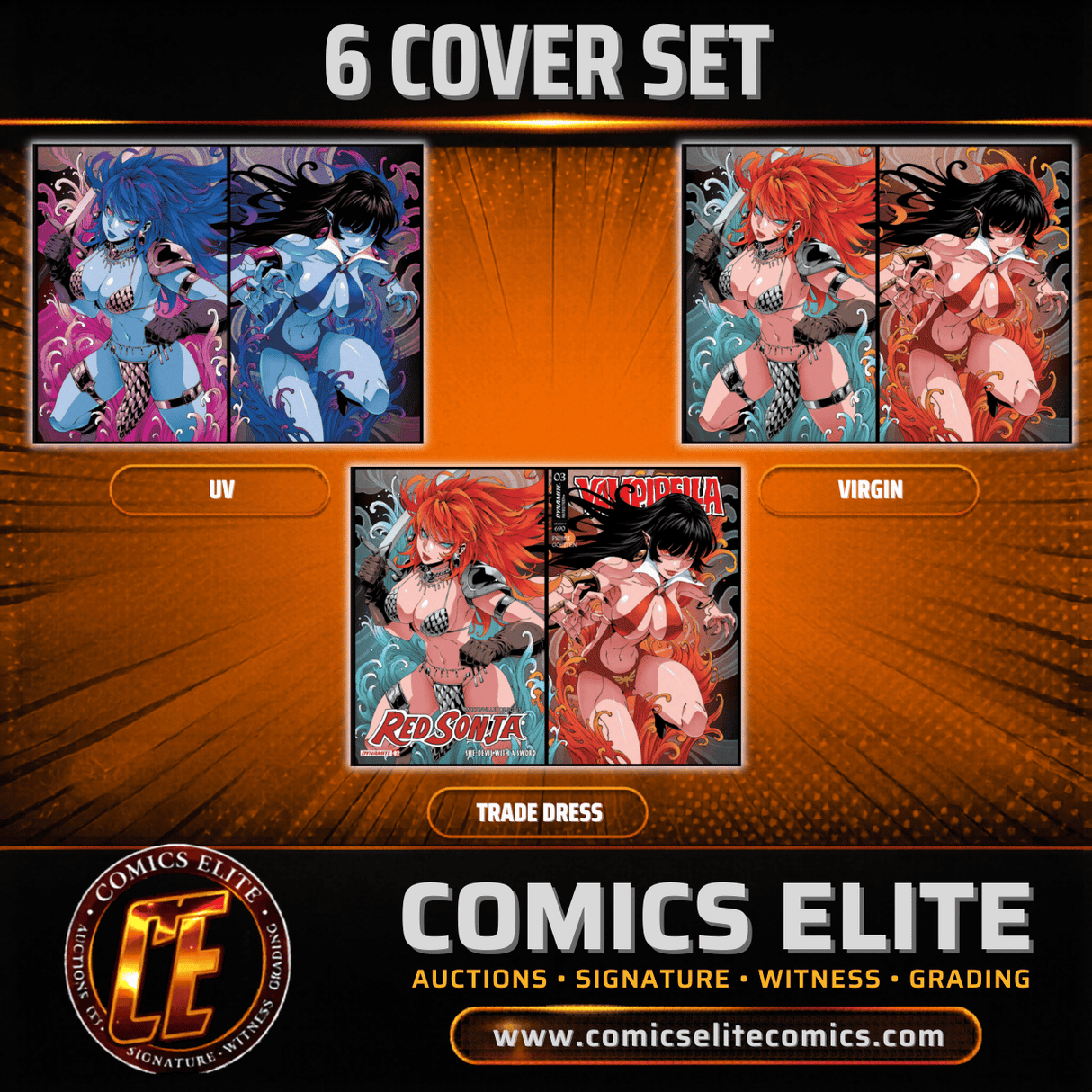 VAMPIRELLA #3 & RED SONJA #2 - GODTAIL - CONNECTING - 6 COVER SET
