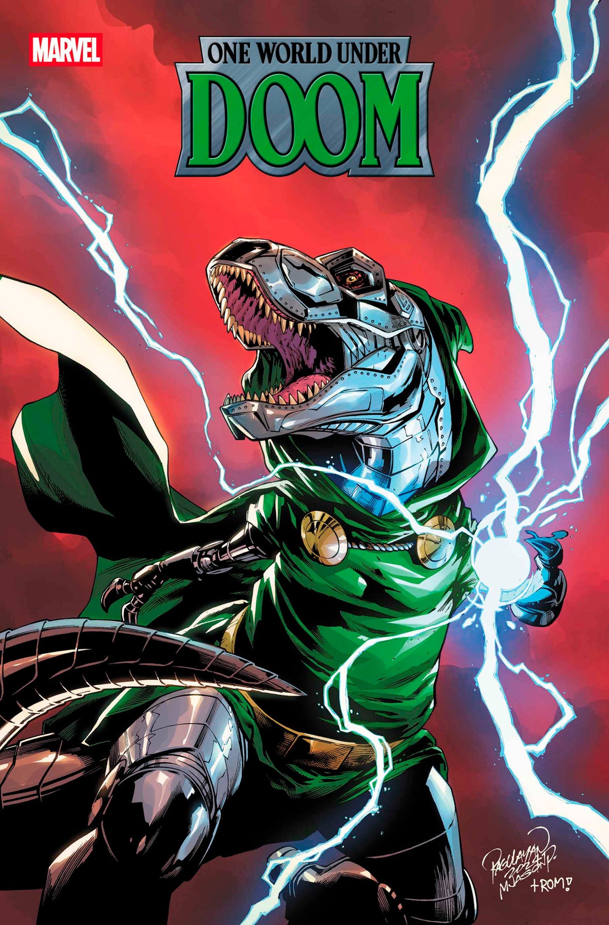 ONE WORLD UNDER DOOM #6 CARLO PAGULAYAN DOOMASAUR VARIANT (RELEASE: 8/6/25)