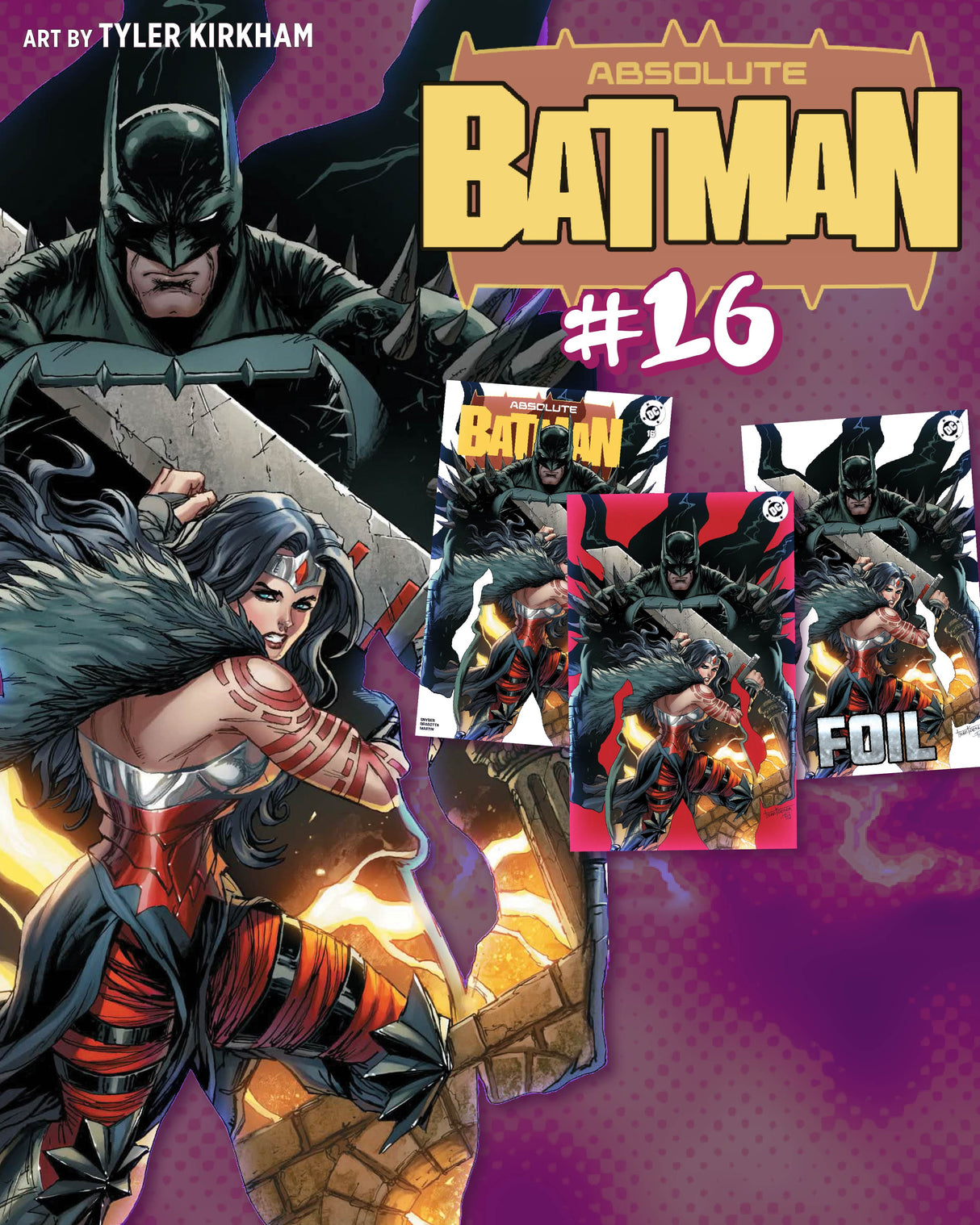 ABSOLUTE BATMAN #16 KIRKHAM - TRADE DRESS, VIRGIN & FOIL - SET OF 3