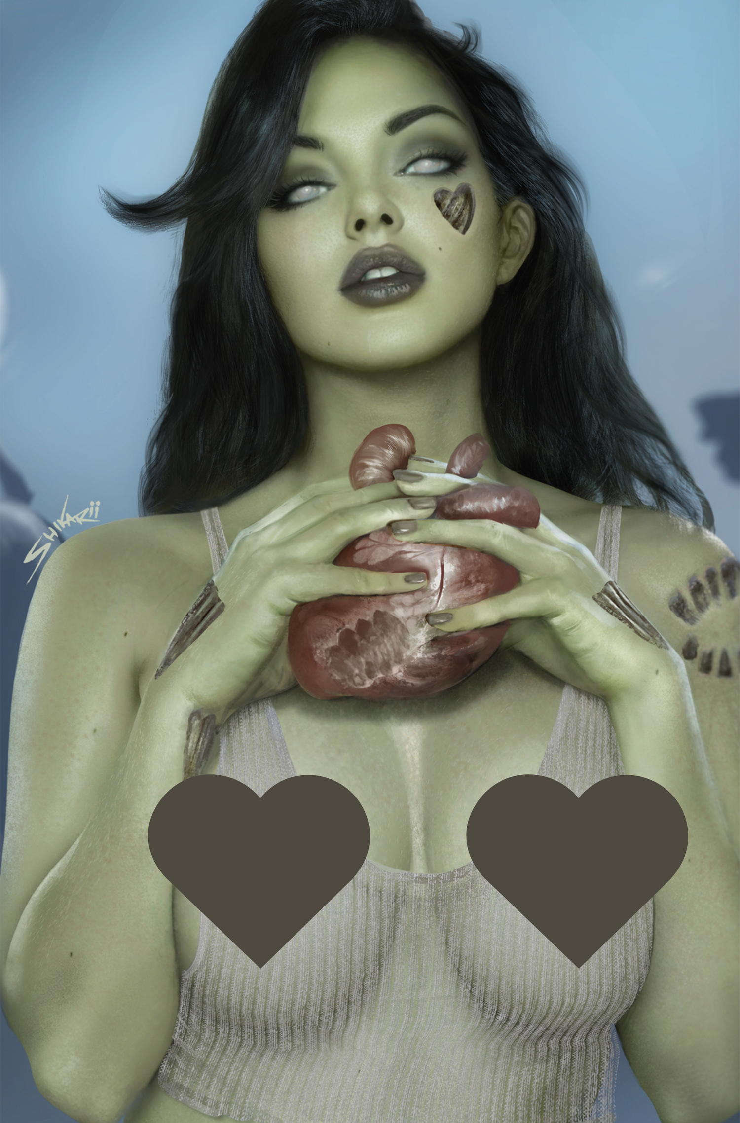 DAN MENDOZA'S ZOMBIE TRAMP #56 SHIKARII - "GAME OVER" C2E2 EXCLUSIVE - UP CLOSE SHEER - 11 X 17 PRINT