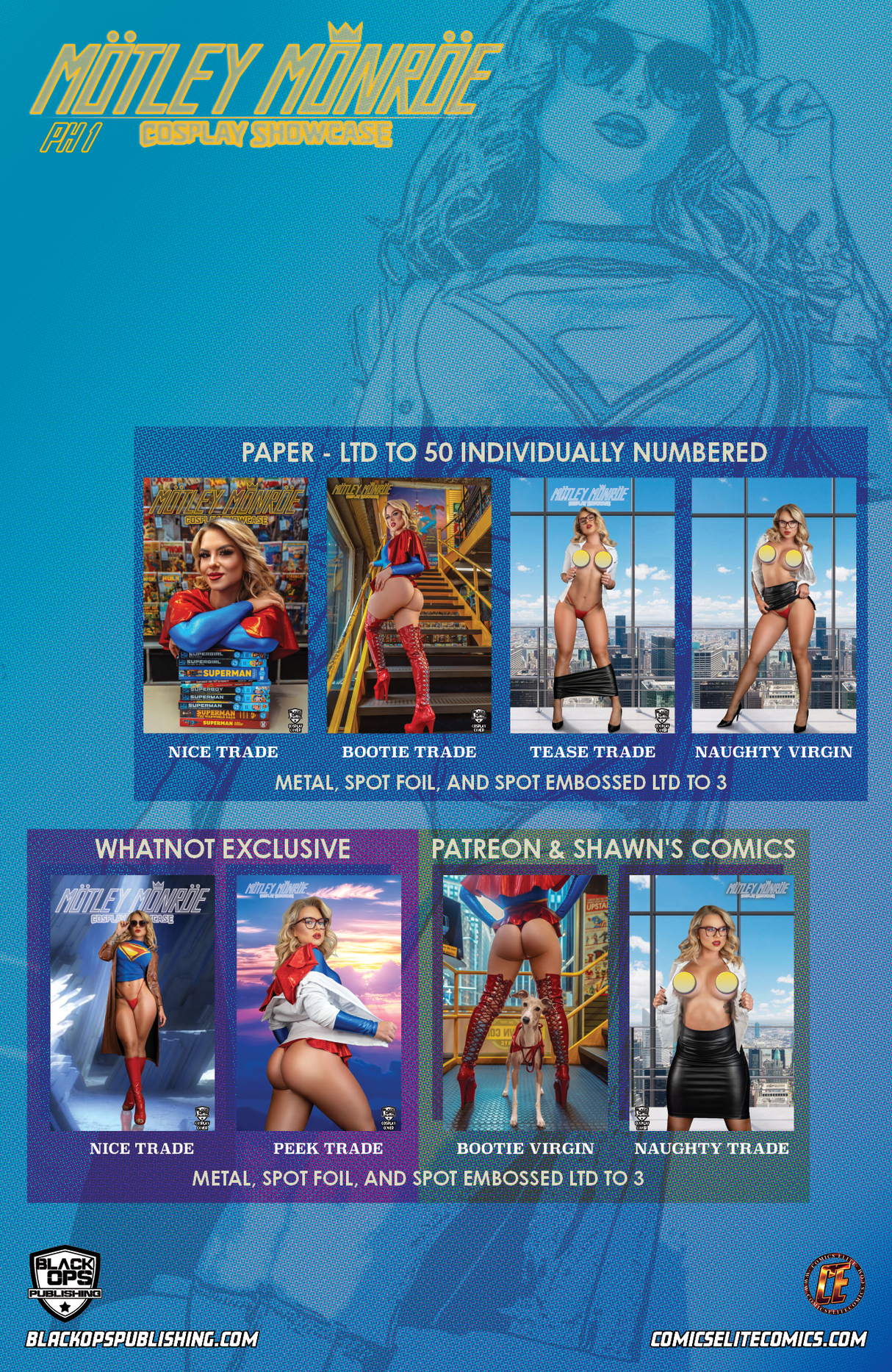 MOTLEY MONROE: COSPLAY SHOWCASE - "SUPER" - 4 COVER SET - LTD 50