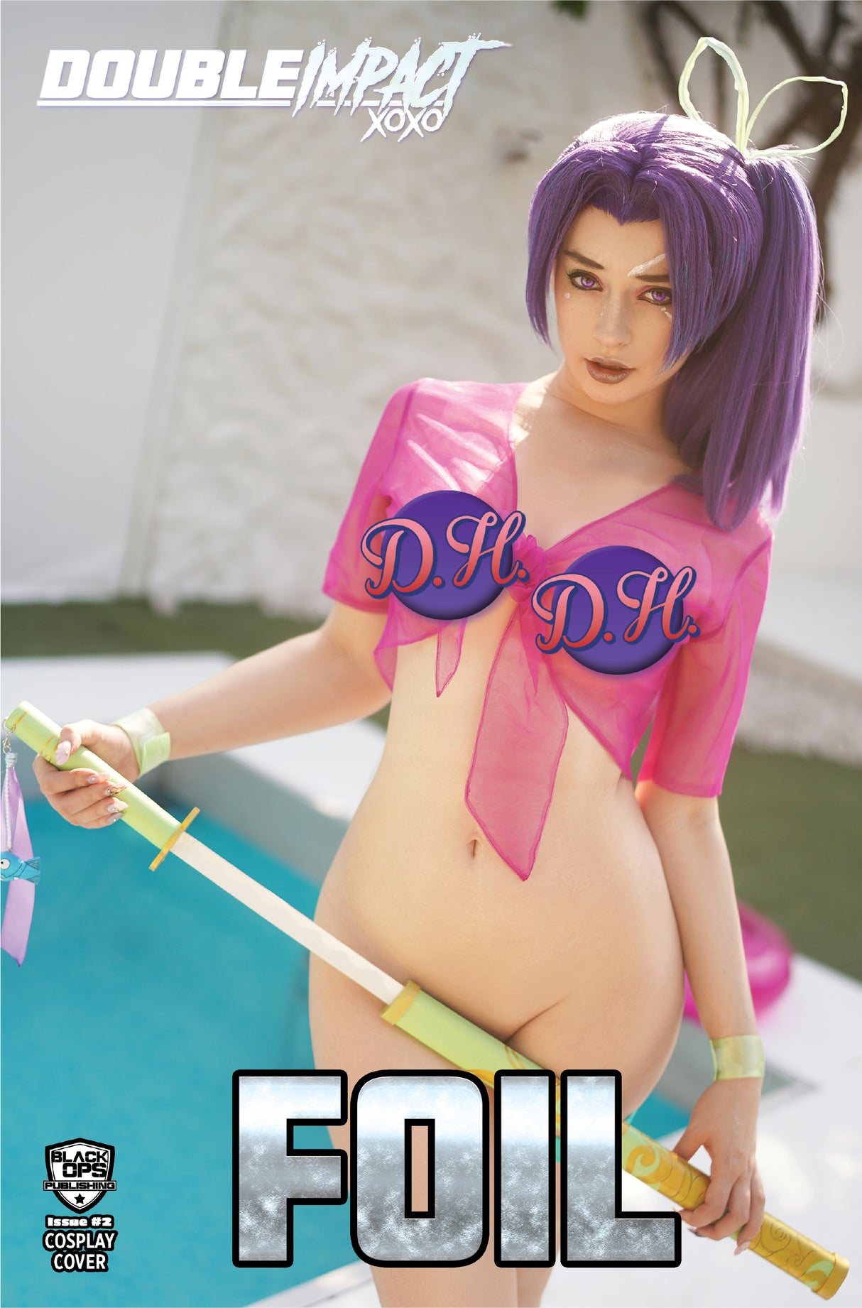 DOUBLE IMPACT #2 DARIA HIME COSPLAY - "PINK NINJA" - MINIMAL TRADE SHEER SPOT FOIL - LTD 10