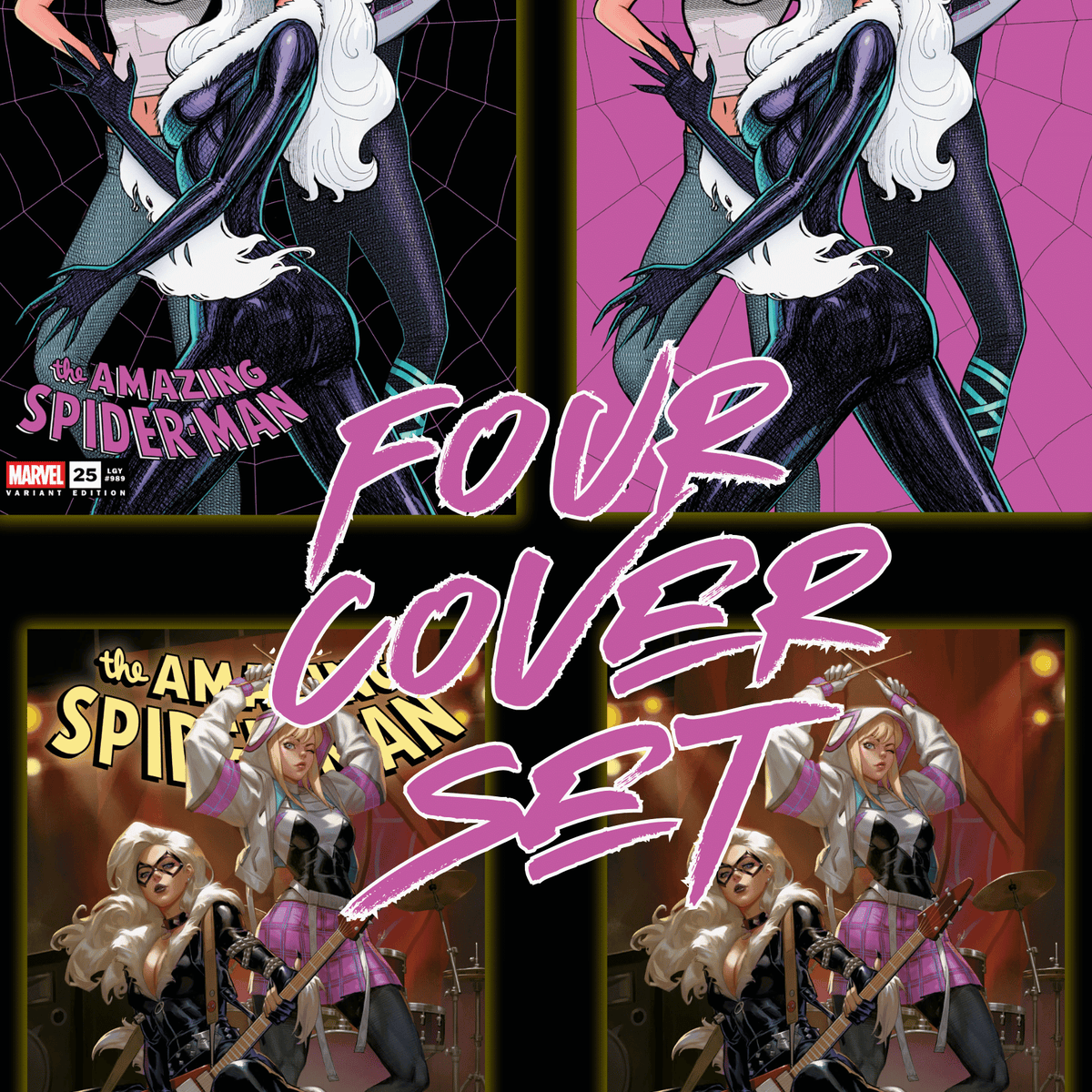 AMAZING SPIER-MAN #25 - EJIKURE & SZERDY - SET OF 4 - ALPHA - LTD 1000