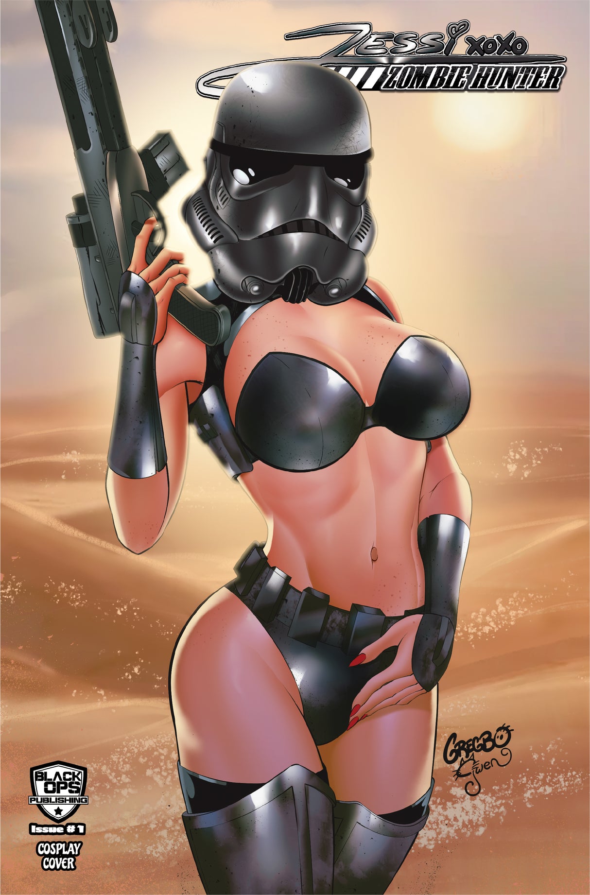 Jessi Zombie Hunter #1~Gregbo & Gwen~Trooper Nice Trade Black LTD 150