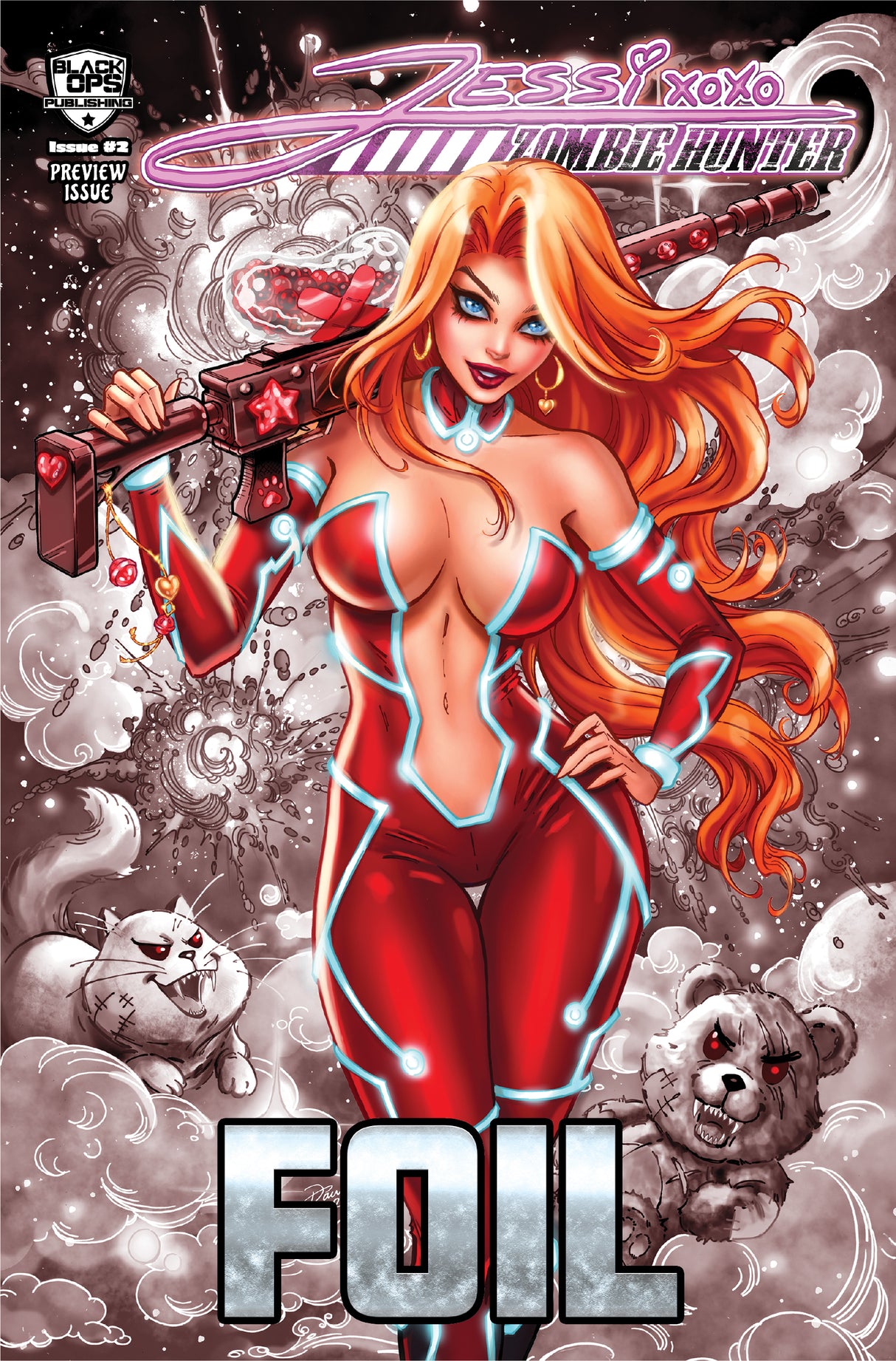 JESSI ZOMBIE HUNTER #2 PREVIEW - DAWN MCTEIGUE - "BATTLE READY" C2E2 EXCLUSIVE - TRADE NICE FOIL - LTD 20