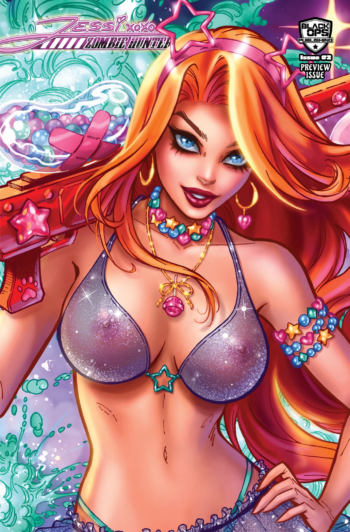 JESSI ZOMBIE HUNTER #2 PREVIEW - DAWN MCTEIGUE - "BATTLE READY" C2E2 EXCLUSIVE - UP CLOSE SHEER - LTD 50