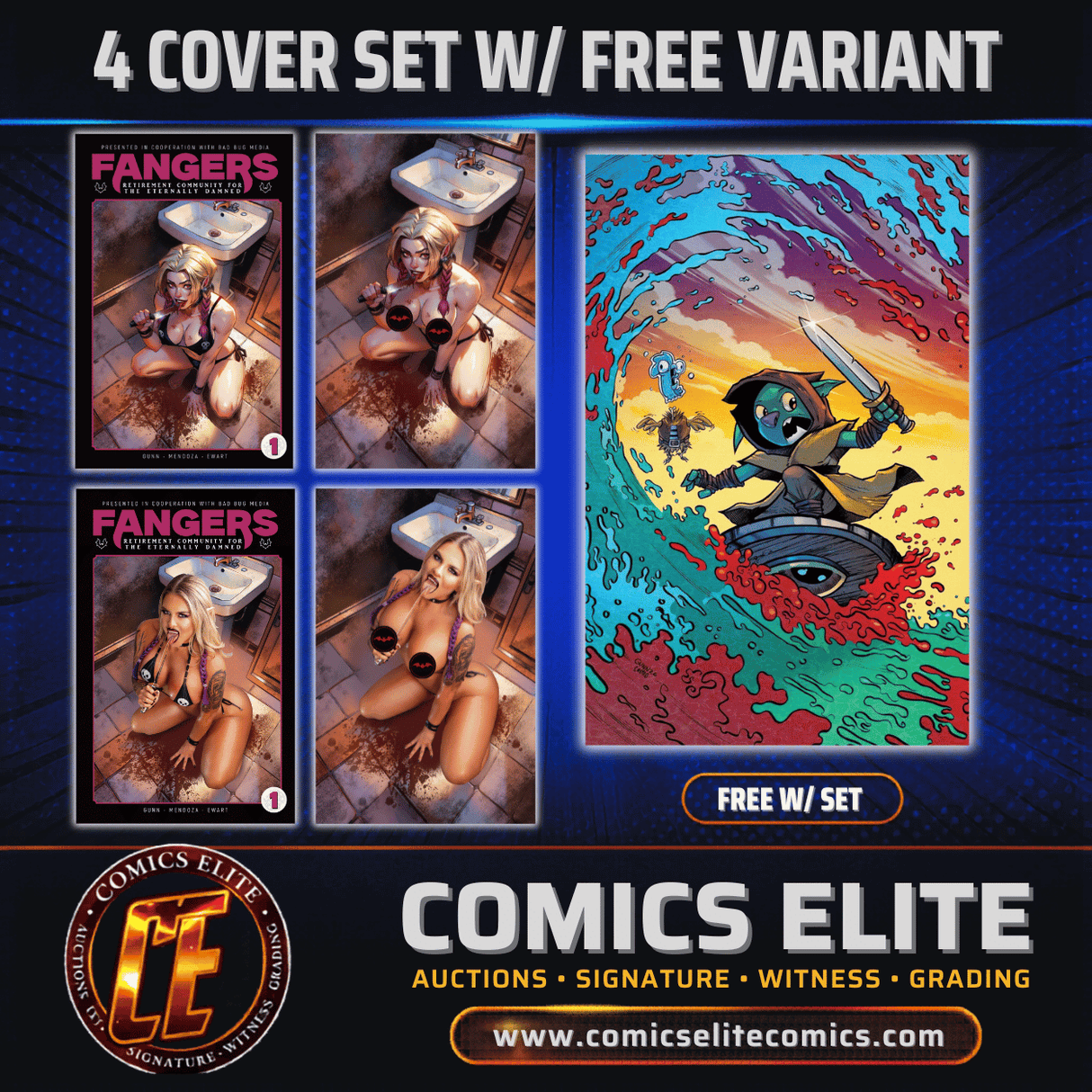 FANGERS #1 - ANANTA ARTH & MOTLEY MONROE - KNEES - 4 COVER SET W/ FREE D'ORC