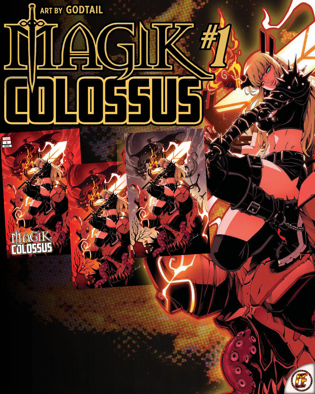 MAGIK & COLOSSUS #1 GODTAIL - TRADE DRESS, VIRGIN & VIRGIN GREY - SET OF 3