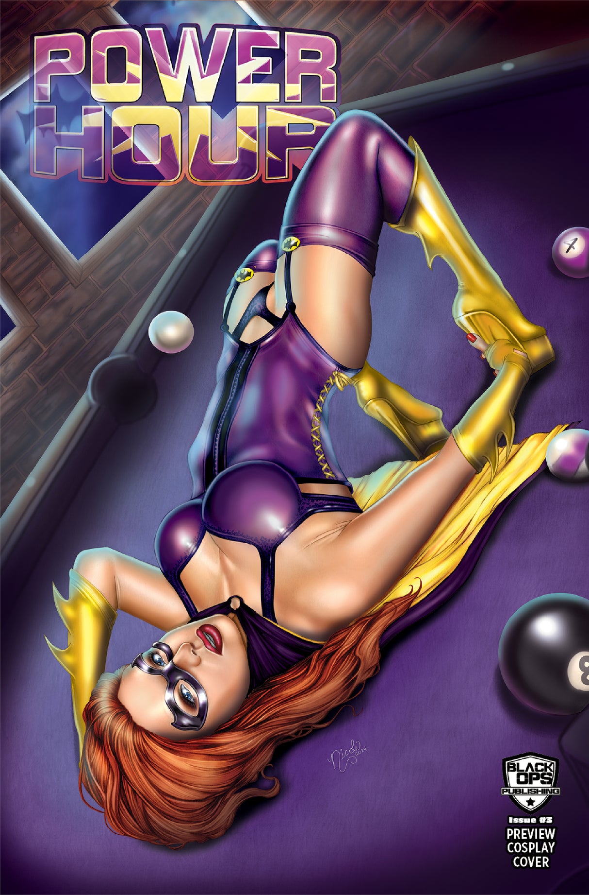 POWER HOUR #3 PREVIEW NICOLE BRUNE "BAT LADY" - NICE BAT - INDIANA COMIC CON EXCLUSIVE - LTD 150