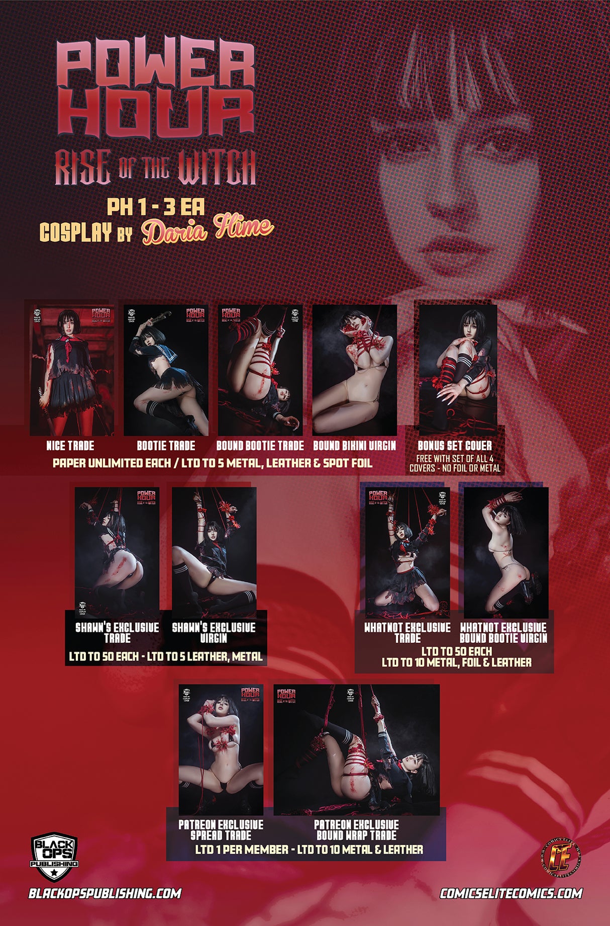 POWER HOUR: RISE OF THE WITCH #1 DARIA HIME "SILENT" COSPLAY - BOUND BIKINI FOIL - LTD 5
