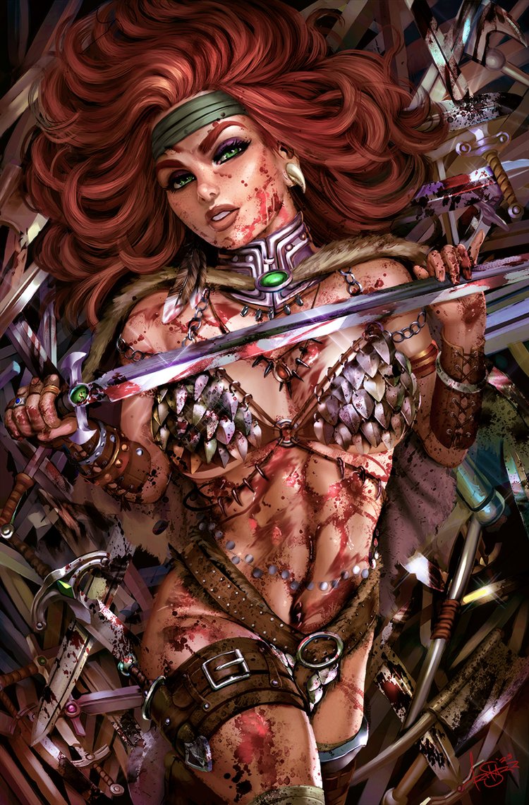 RED SONJA #8 - TRISTAN THOMPSON - BLOODY - LTD 500