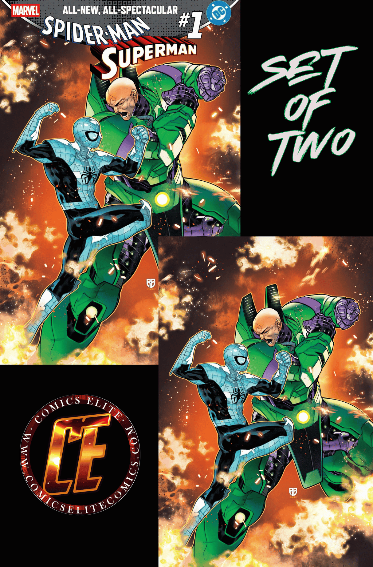 SPIDER-MAN SUPERMAN #1 - RB SILVA - TRADE & VIRGIN SET - LTD 1000