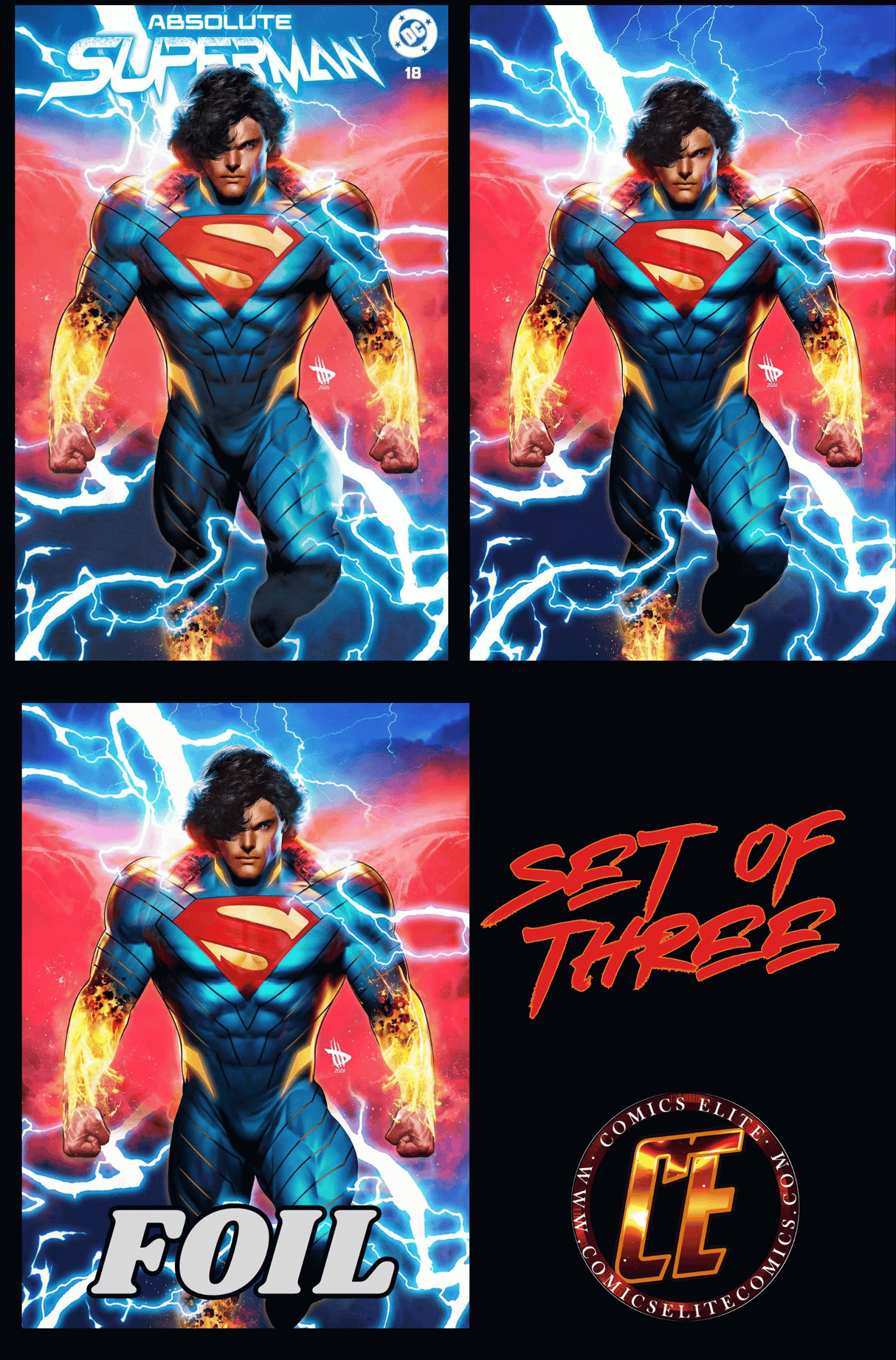 ABSOLUTE SUPERMAN #18 - WILKINS - SET OF THREE - LTD 1000 - KEY ISSUE!