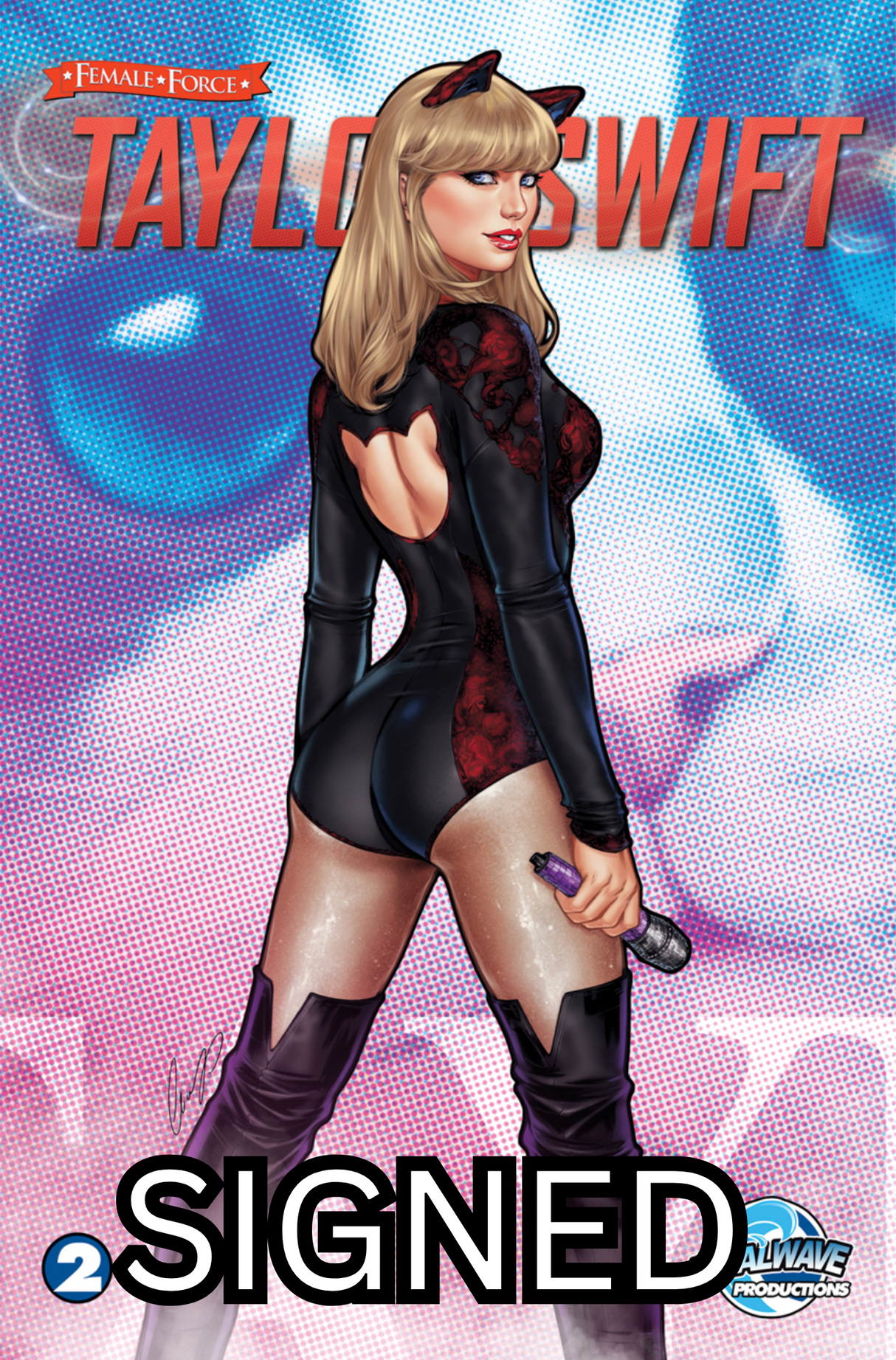 FEMALE FORCE: TAYLOR SWIFT #2 -  ELIAS CHATZOUDIS TRADE - LTD 500 - SIGNED BY DARREN DAVIS W/ COA