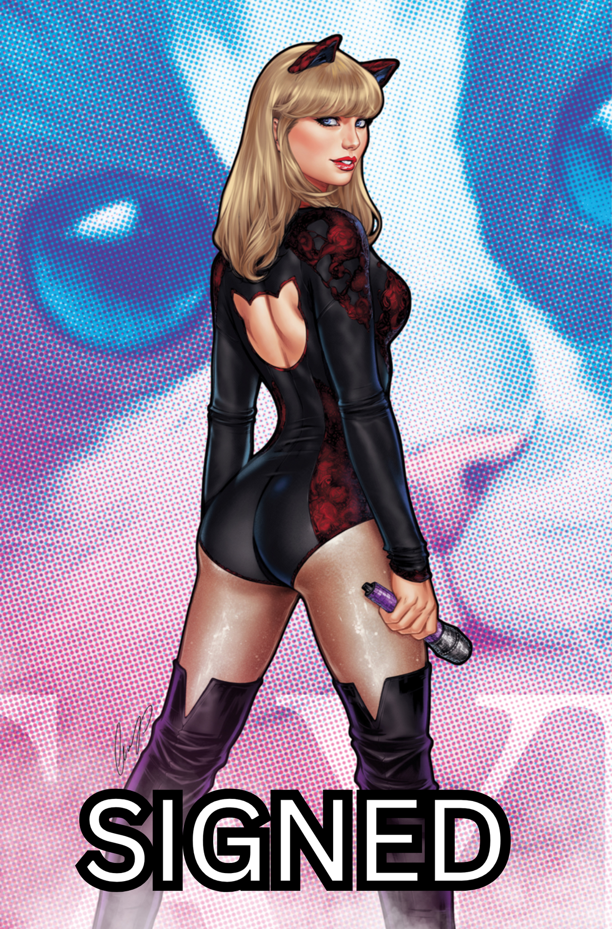 FEMALE FORCE: TAYLOR SWIFT #2 - ELIAS CHATZOUDIS ART ONLY - LTD 250 - SIGNED BY DARREN DAVIS W/ COA