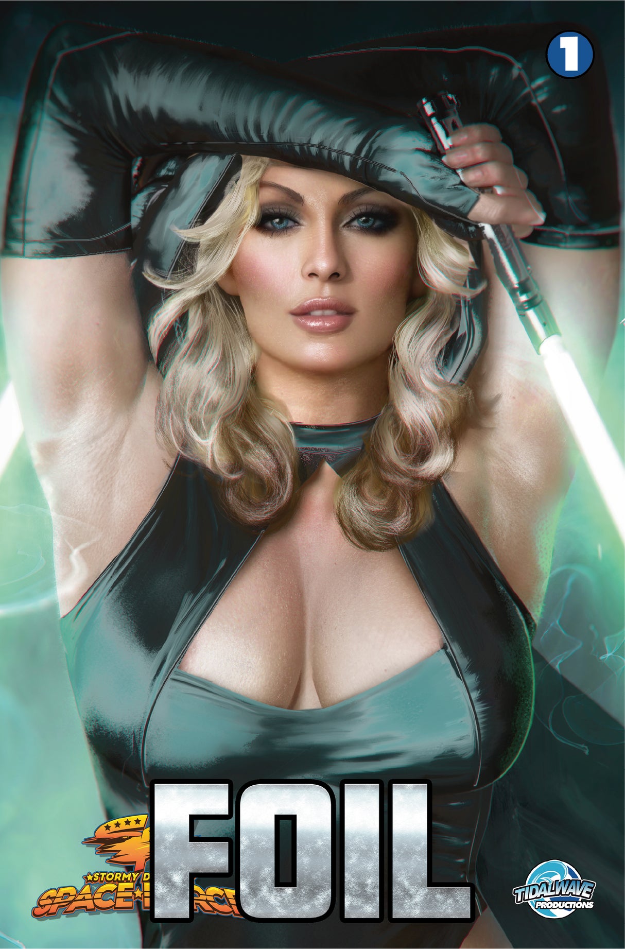 STORMY DANIELS: SPACE FORCE #1 - SHIKARII - CLOSE-UP NICE BLACK FOIL - LTD 25