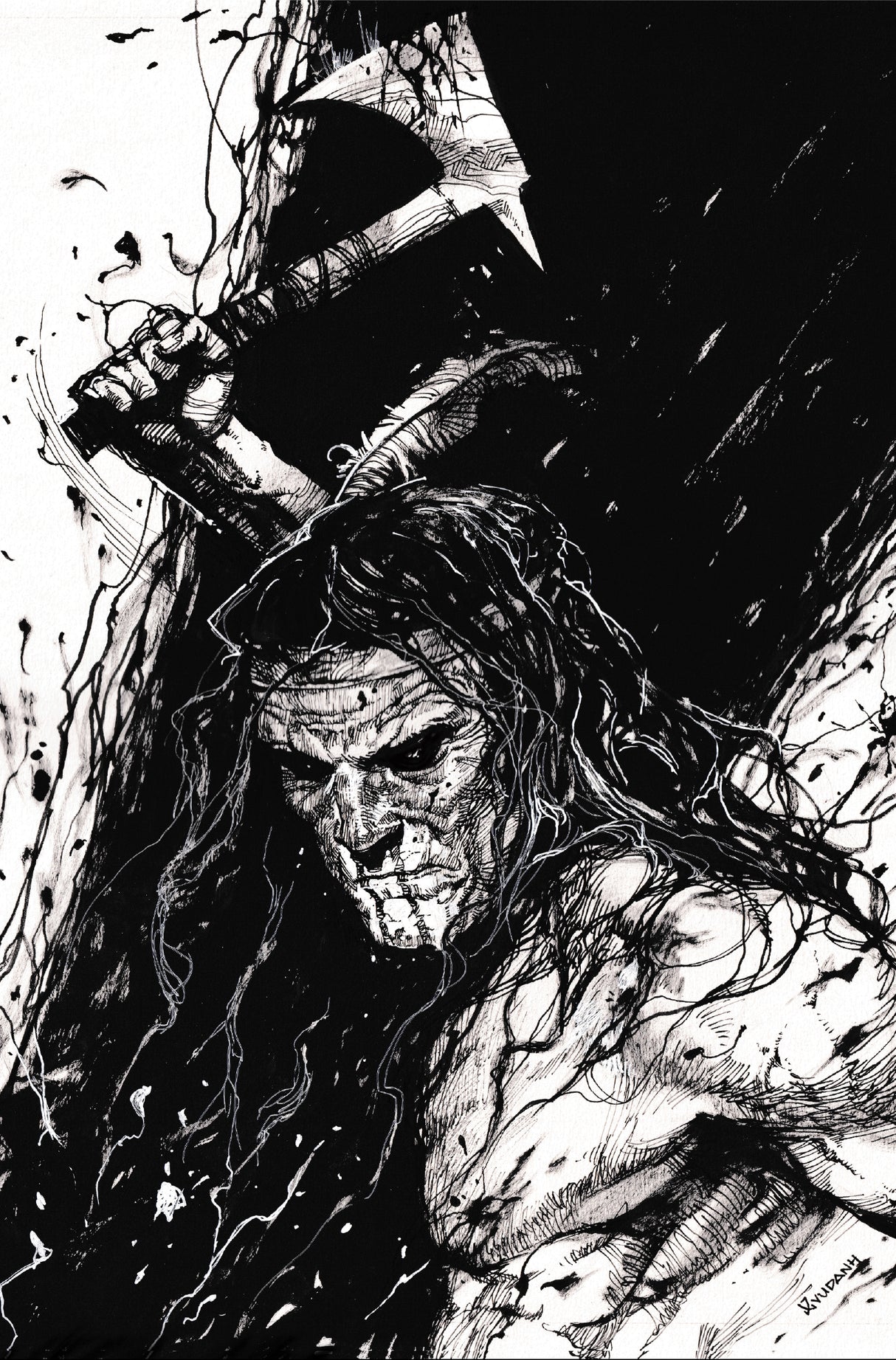 SEEDS OF EVIL #1 ASHCAN - VU DANH "HATCHET" - C2E2 EXCLUSIVE - B&W VIRGIN - LTD 25