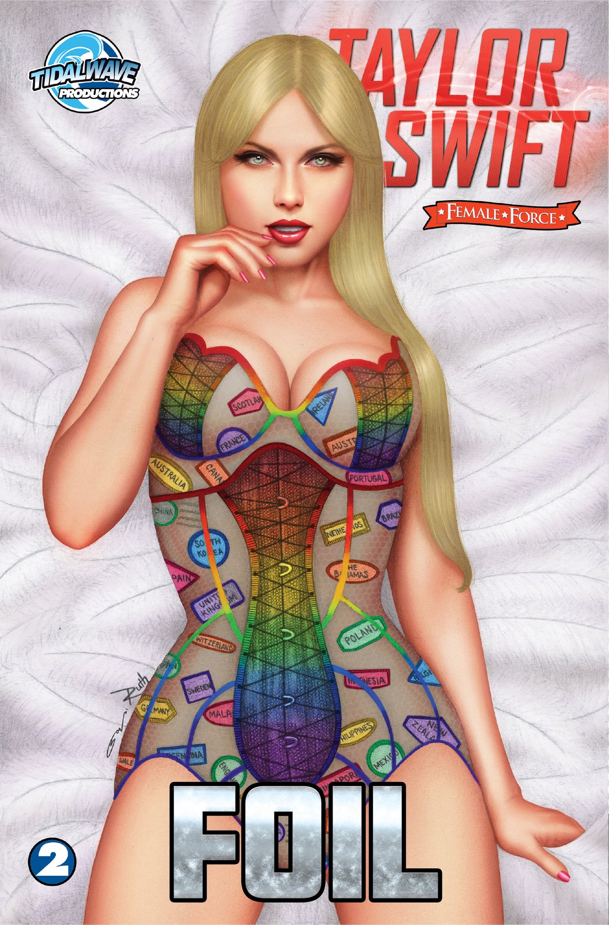 FEMALE FORCE: TAYLOR SWIFT #2 - NYCC 2024 RUTH LUCAS RAINBOW TRADE FOIL - LTD 25