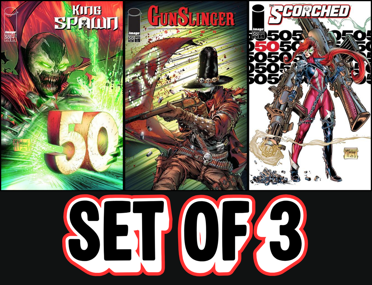 KING SPAWN, GUNSLINGER SPAWN & SPAWN SCORCHED #50 - COVER A MCFARLANE - 3 PART CROSSOVER SET (RELEASE: 4/1/26)