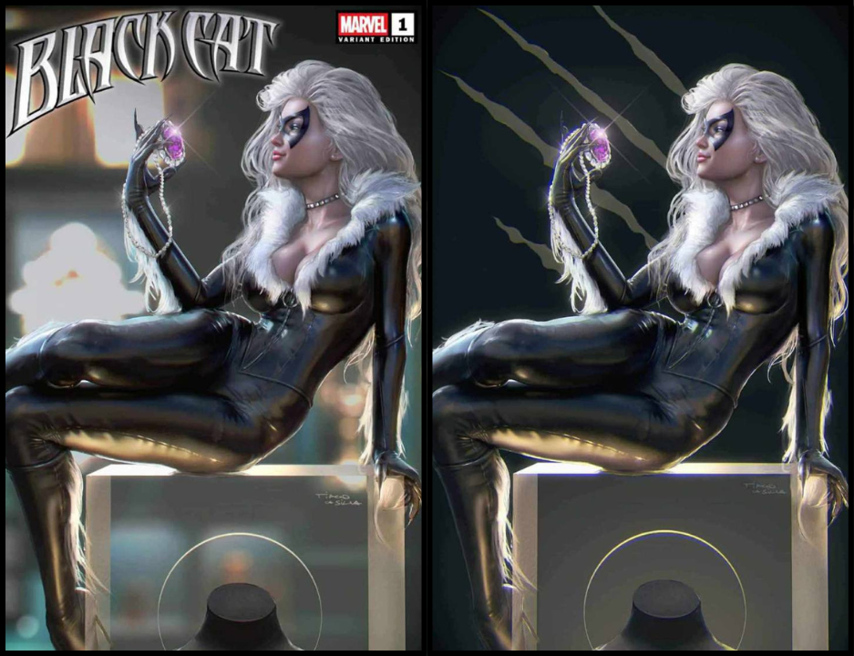 BLACK CAT #1 TIAGO DA SILVA - ALPHA - TORONTO FAN EXPO - TRADE & VIRGIN - SET OF 2