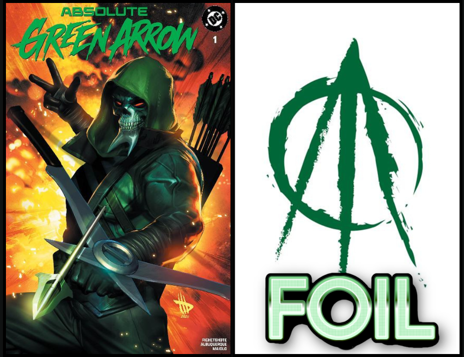 ABSOLUTE GREEN ARROW #1 WILKINS TRADE DRESS & LOGO FOIL - SET OF 2