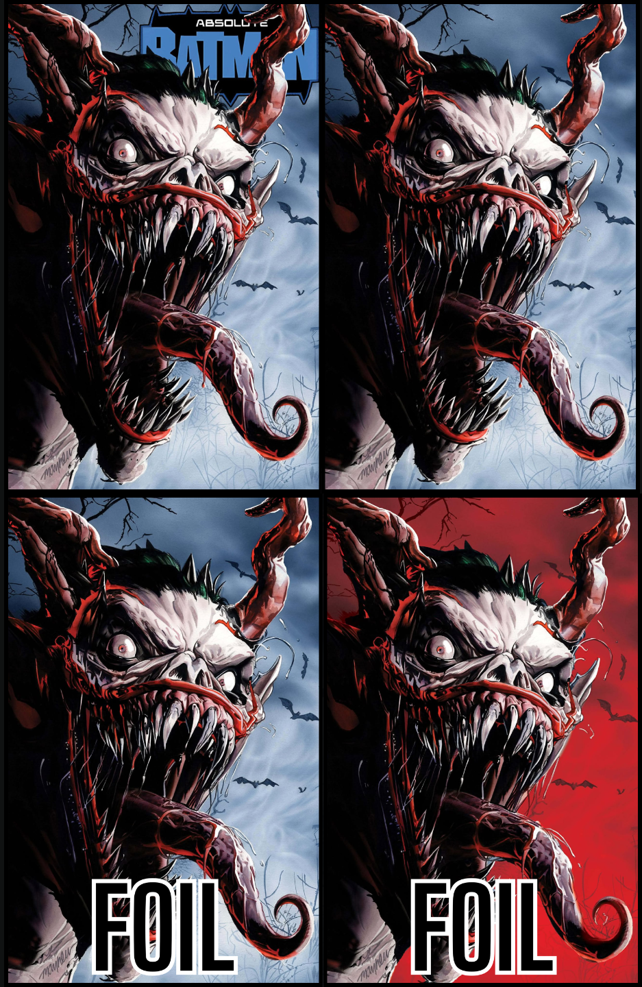 ABSOLUTE BATMAN #15 MAYHEW - TRADE DRESS, VIRGIN, BLUE & RED FOIL - SET OF 4