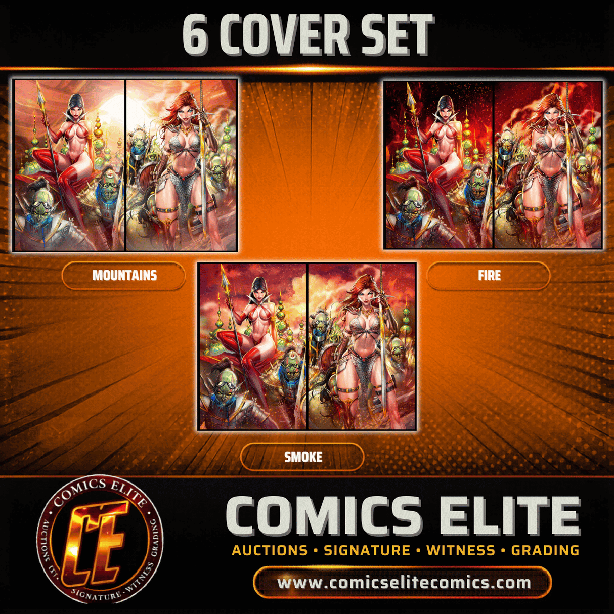 VAMPIRELLA #2 & RED SONJA #1 - JAMIE TYNDALL - CONNECTING SET - FULL 6 COVER SET - LTD 500