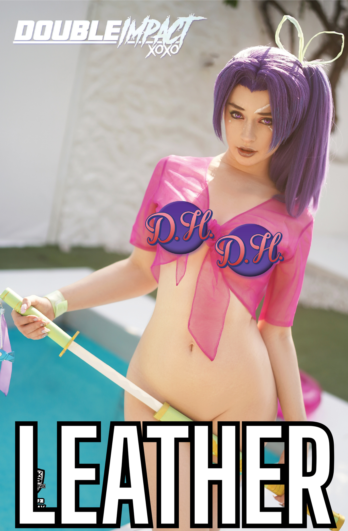 DOUBLE IMPACT #2 DARIA HIME COSPLAY - "PINK NINJA" - MINIMAL TRADE SHEER LEATHER - LTD 10
