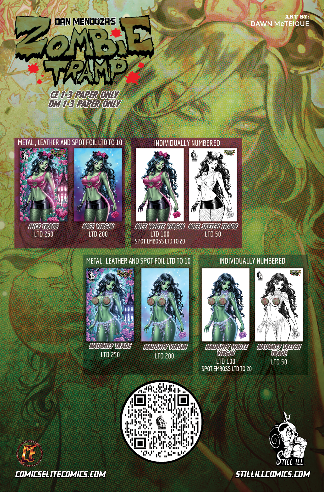 ZOMBIE TRAMP #56 - DAWN MCTEIGUE - MEGACON - TRADE NICE - METAL - LTD 10