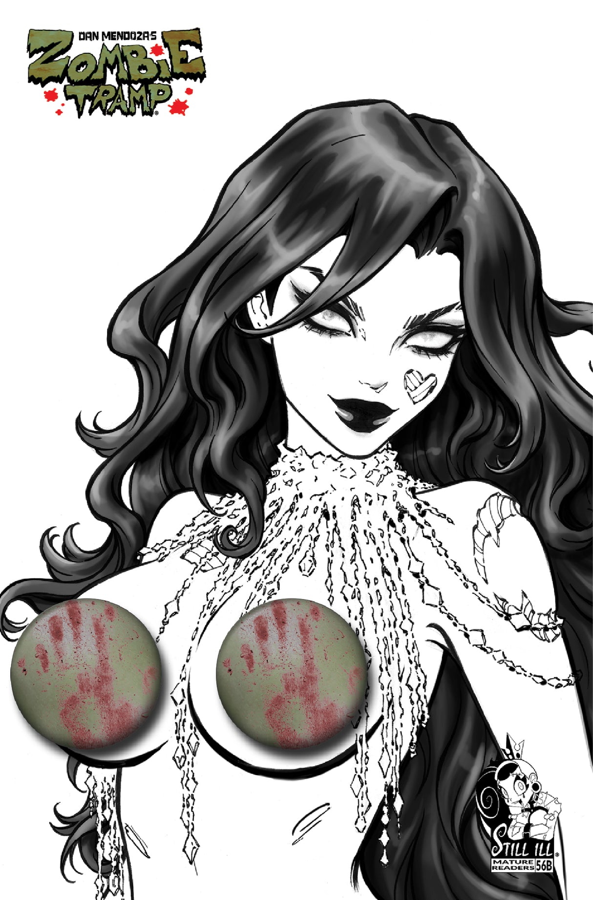 ZOMBIE TRAMP #56 - DAWN MCTEIGUE - MEGACON - UP CLOSE NAUGHTY VIRGIN -SKETCH - LTD 50