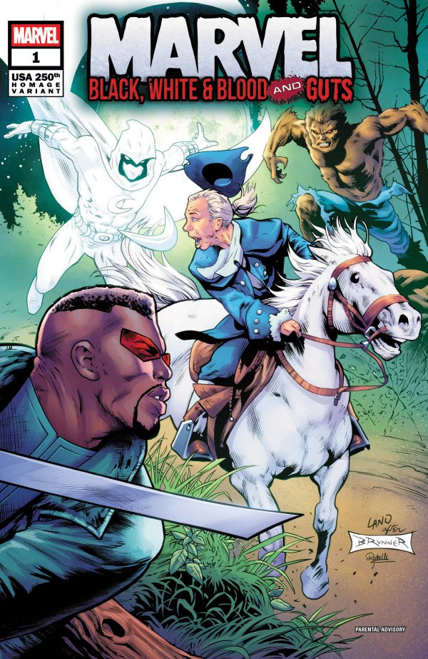 MARVEL: BLACK, WHITE & BLOOD AND GUTS #1 GREG LAND 250TH HOMAGE VARIANT (RELEASE: 10/8/25)