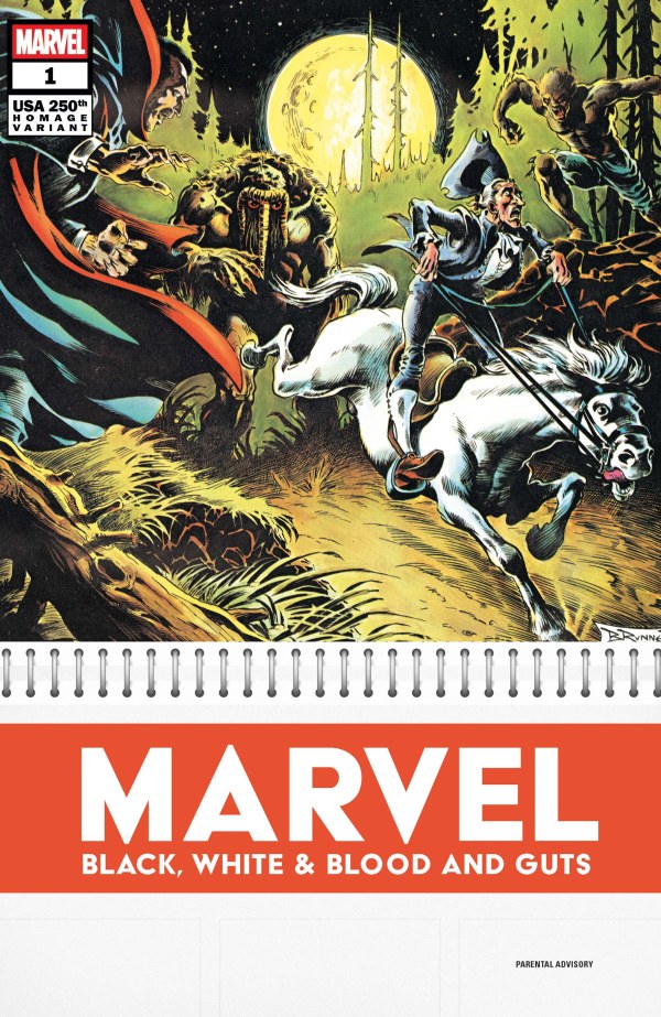 MARVEL: BLACK, WHITE & BLOOD AND GUTS #1 BRUNNER HIDDEN GEM - RATIO VARIANT - 1:50 (RELEASE: 10/8/25)