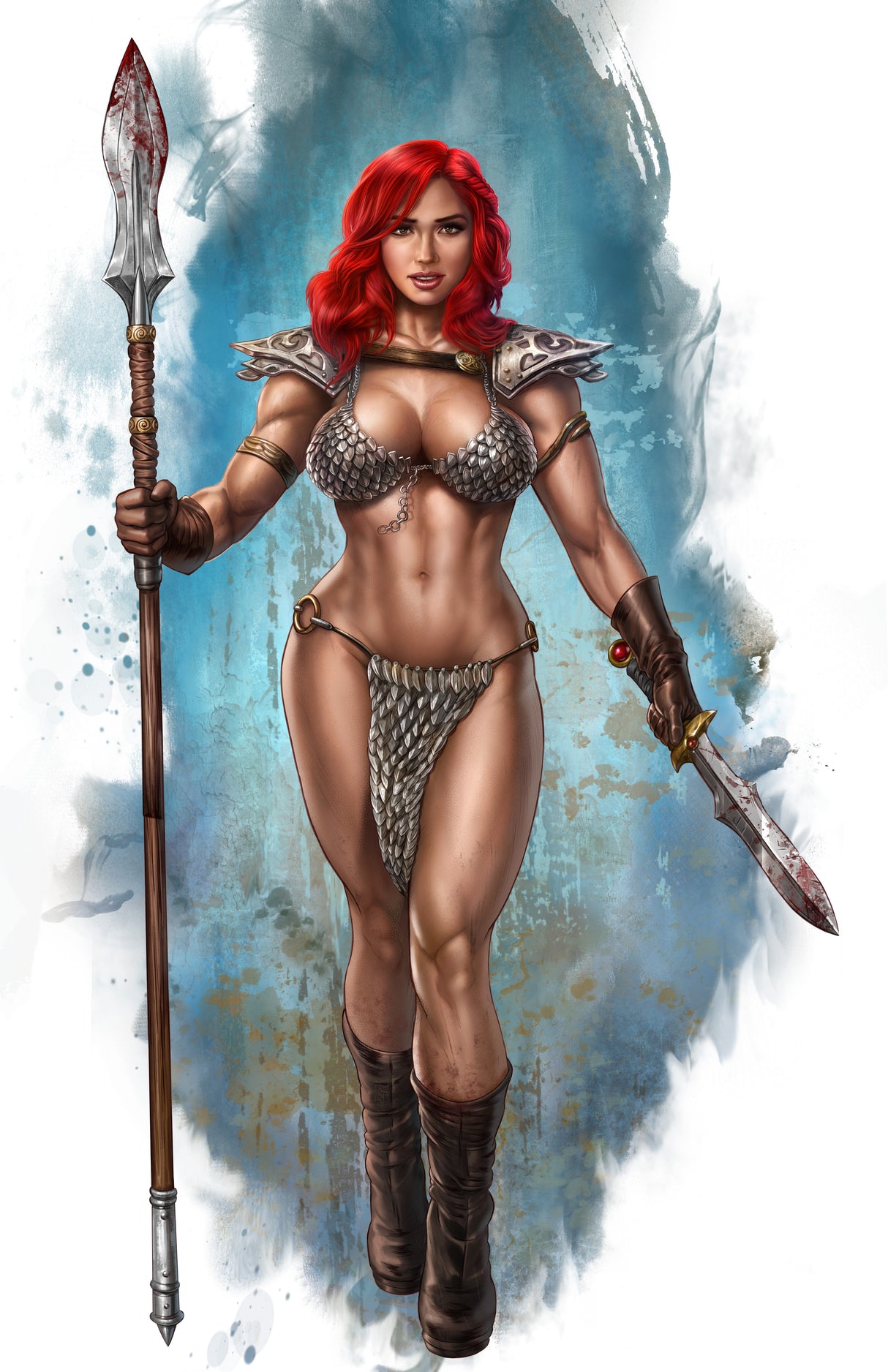 IMMORTAL RED SONJA #4 GLOVER - FULL BODY - C2E2 EXCLUSIVE - LTD 430