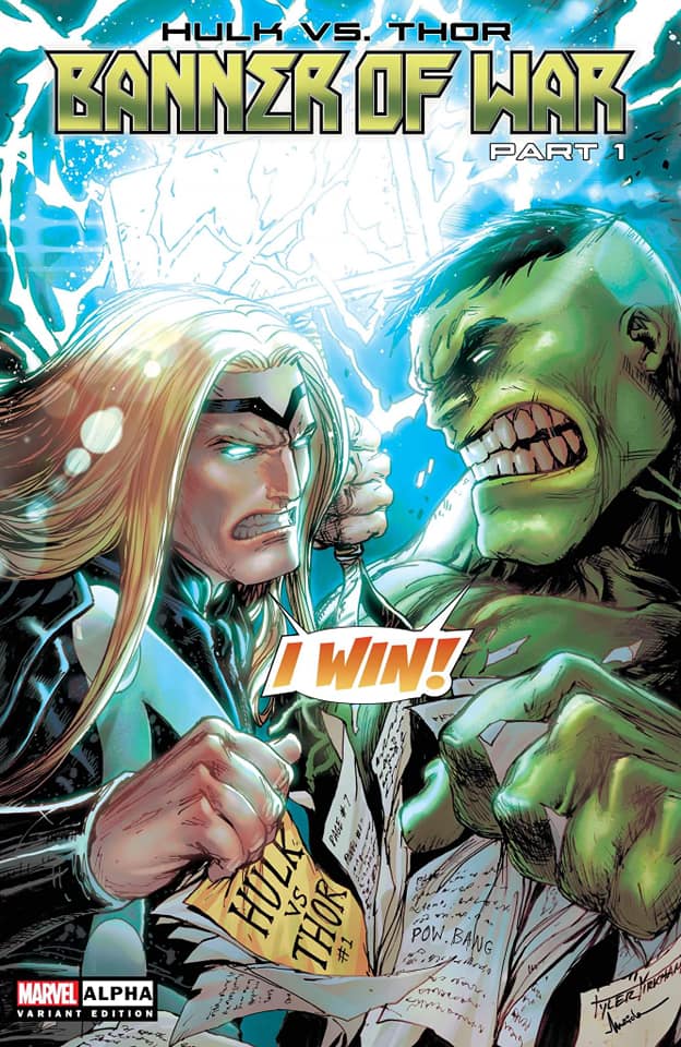 HULK VS. THOR: BANNER OF WAR ALPHA -  TYLER KIRKHAM - TRADE DRESS - LTD 3000